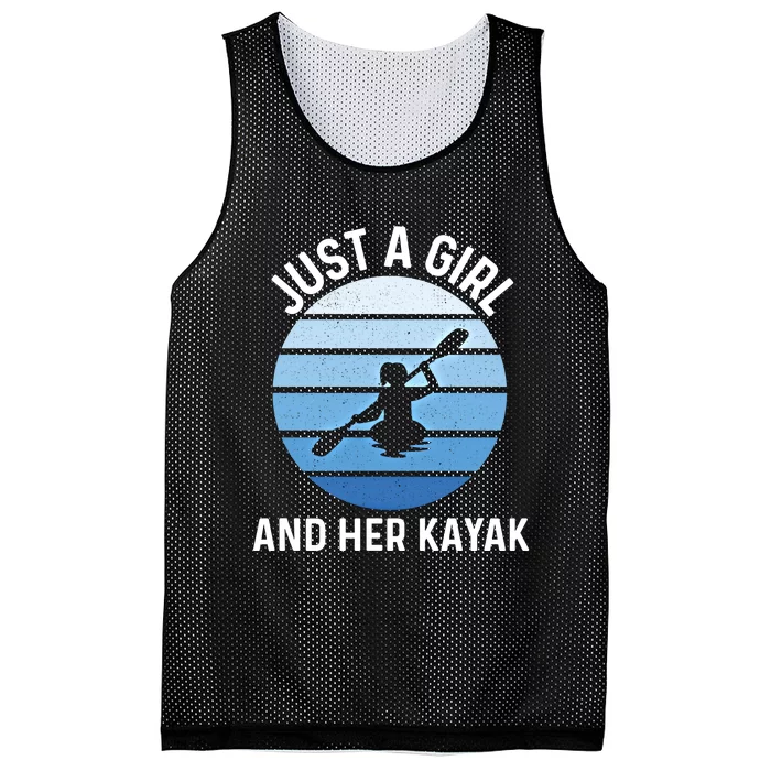 Just A And Her Kayak Lover River Kayaking Gear Gift Mesh Reversible Basketball Jersey Tank