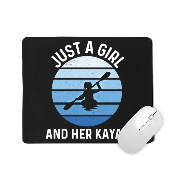 Just A And Her Kayak Lover River Kayaking Gear Gift Mousepad