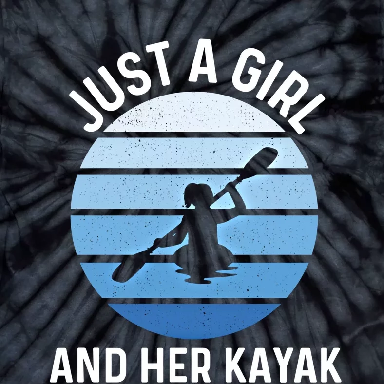 Just A And Her Kayak Lover River Kayaking Gear Gift Tie-Dye T-Shirt