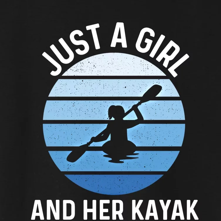 Just A And Her Kayak Lover River Kayaking Gear Gift Women's Crop Top Tee