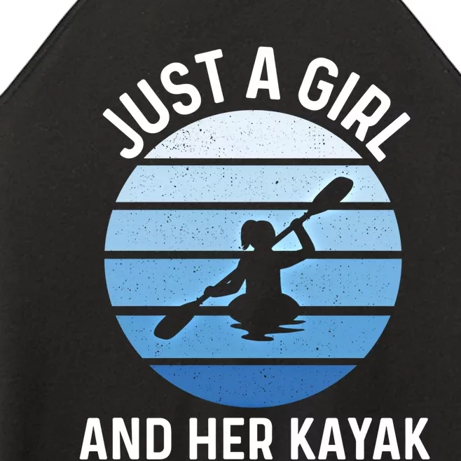 Just A And Her Kayak Lover River Kayaking Gear Gift Women’s Perfect Tri Rocker Tank