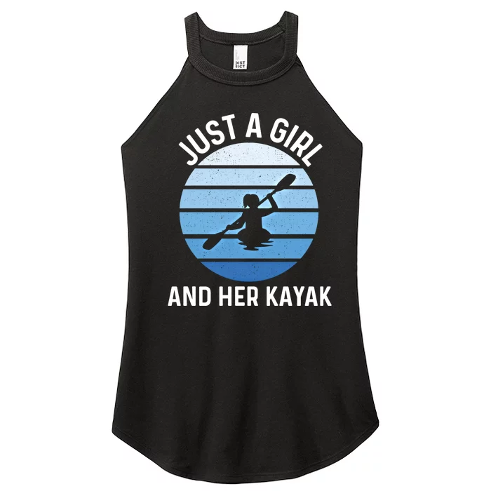 Just A And Her Kayak Lover River Kayaking Gear Gift Women’s Perfect Tri Rocker Tank