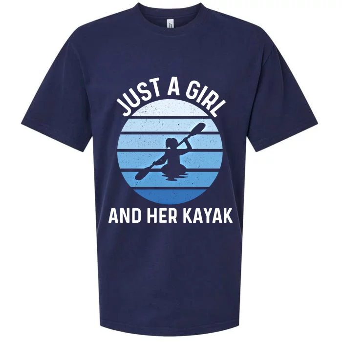 Just A And Her Kayak Lover River Kayaking Gear Gift Sueded Cloud Jersey T-Shirt