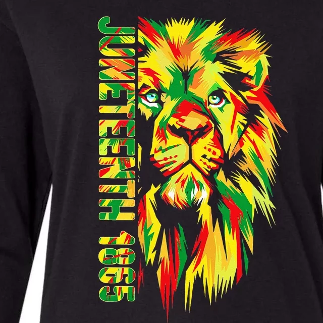 Juneteenth African American Black Lion 1865 King Womens Cotton Relaxed Long Sleeve T-Shirt