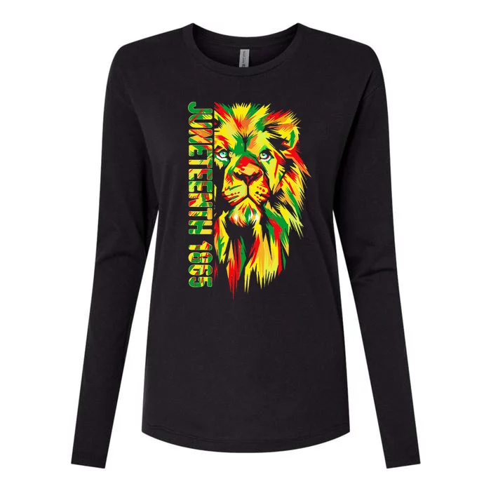 Juneteenth African American Black Lion 1865 King Womens Cotton Relaxed Long Sleeve T-Shirt