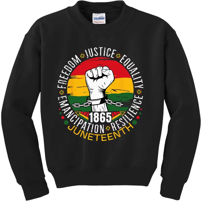 Juneteenth African American Black History 1865 Juneteenth Kids Sweatshirt