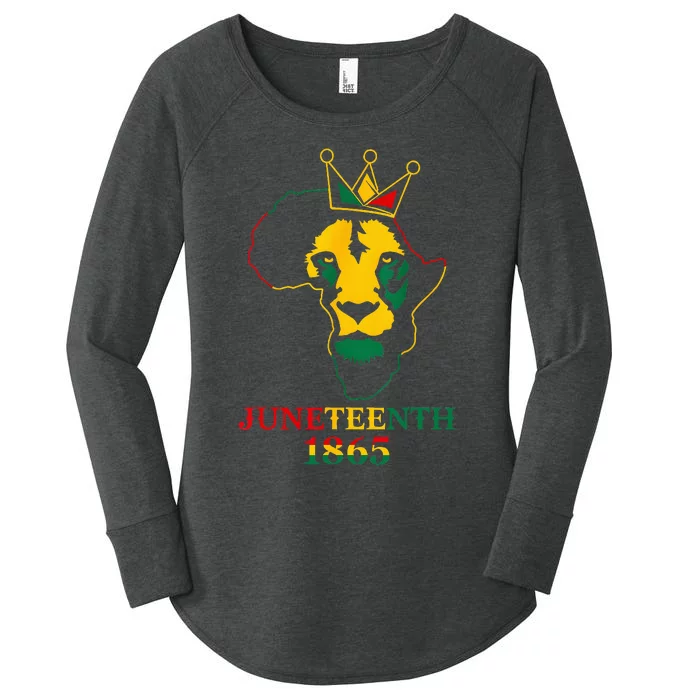 Juneteenth African American Black Lion 1865 King Gifts Women's Perfect Tri Tunic Long Sleeve Shirt