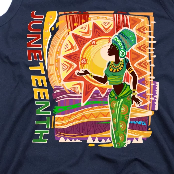 Juneteenth African American Woman African Patterns Tank Top