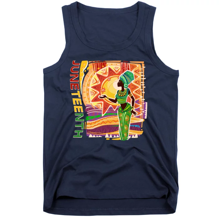 Juneteenth African American Woman African Patterns Tank Top