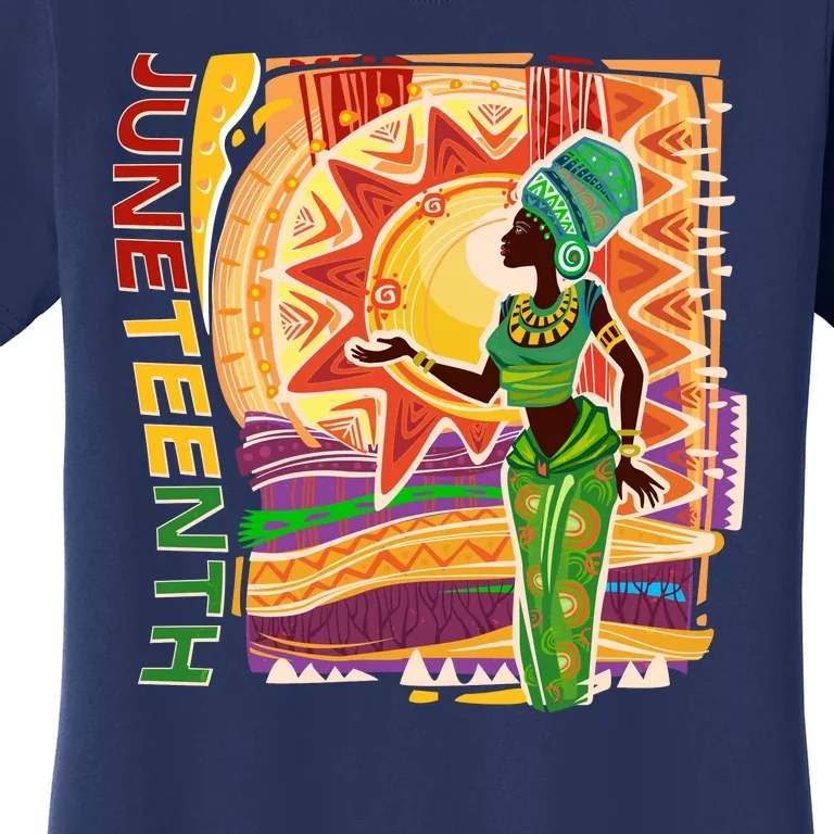 Juneteenth African American Woman African Patterns Women's T-Shirt