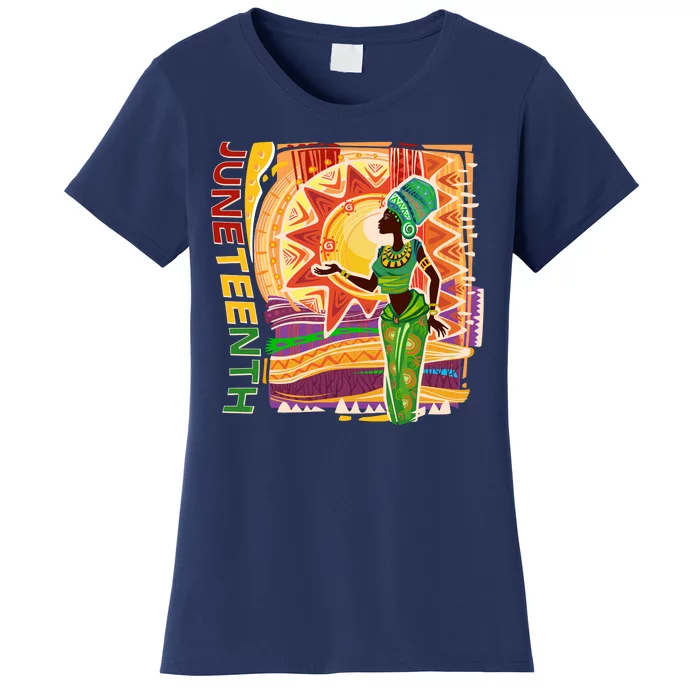 Juneteenth African American Woman African Patterns Women's T-Shirt