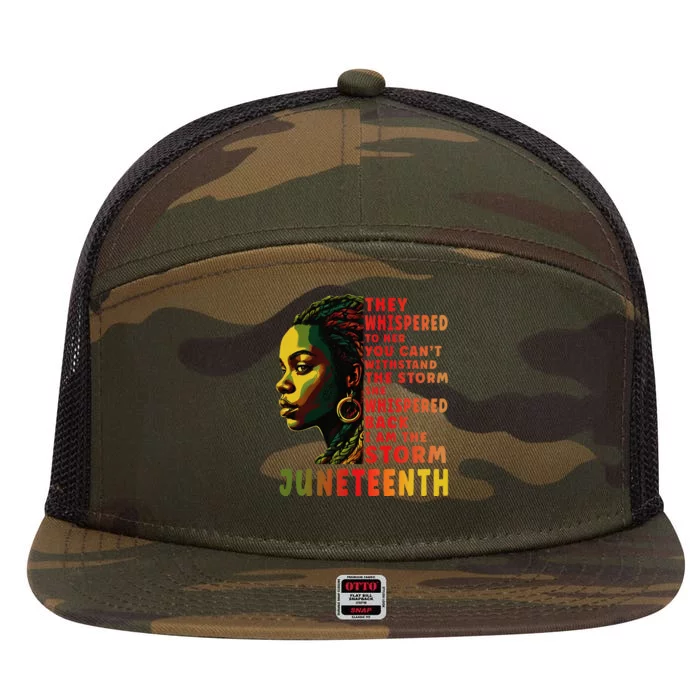 Juneteenth Afro American Black Women 7 Panel Mesh Trucker Snapback Hat