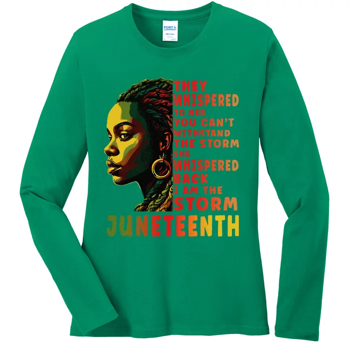 Juneteenth Afro American Black Women Ladies Long Sleeve Shirt