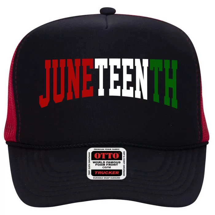 Juneteenth African American High Crown Mesh Trucker Hat