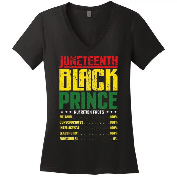 Juneteenth Afro American Son Family Matching Juneteenth Women's V-Neck T-Shirt