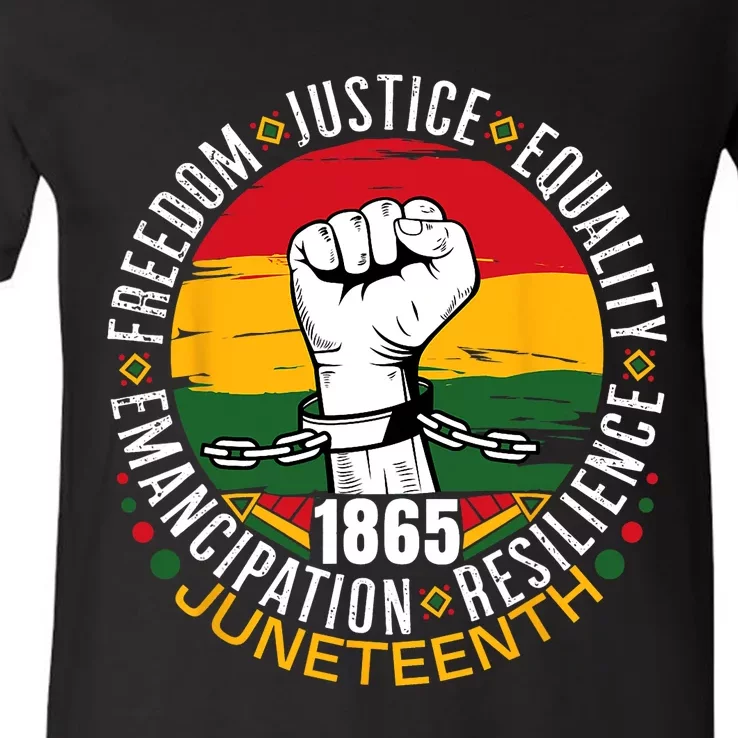 Juneteenth African American Black History 1865 Juneteenth V-Neck T-Shirt