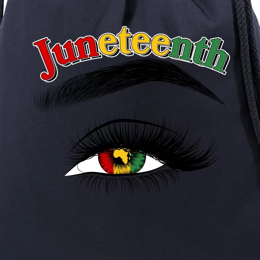 Juneteenth African American Woman Eye Drawstring Bag