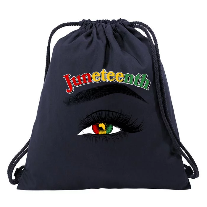 Juneteenth African American Woman Eye Drawstring Bag