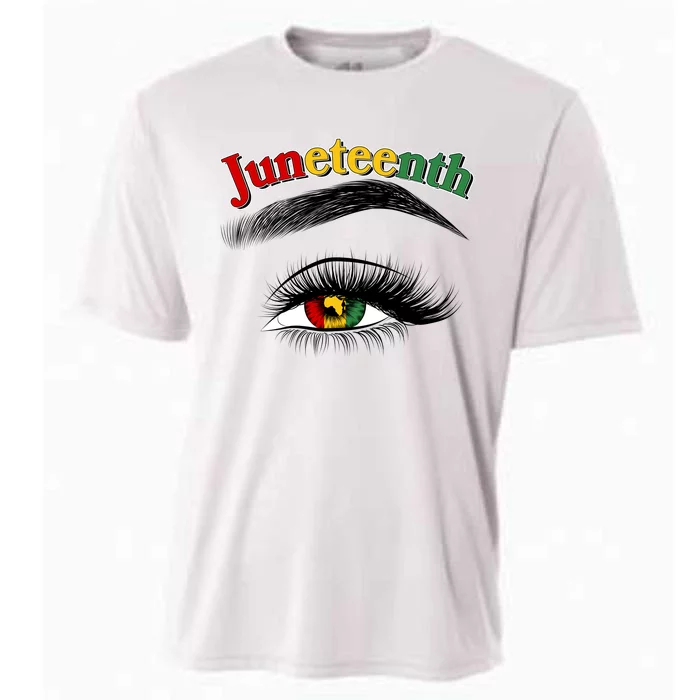 Juneteenth African American Woman Eye Cooling Performance Crew T-Shirt