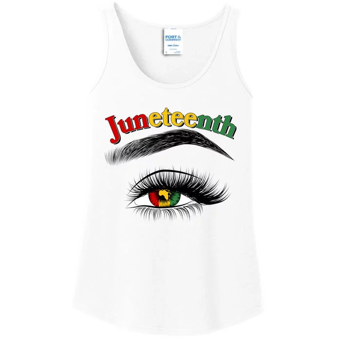 Juneteenth African American Woman Eye Ladies Essential Tank