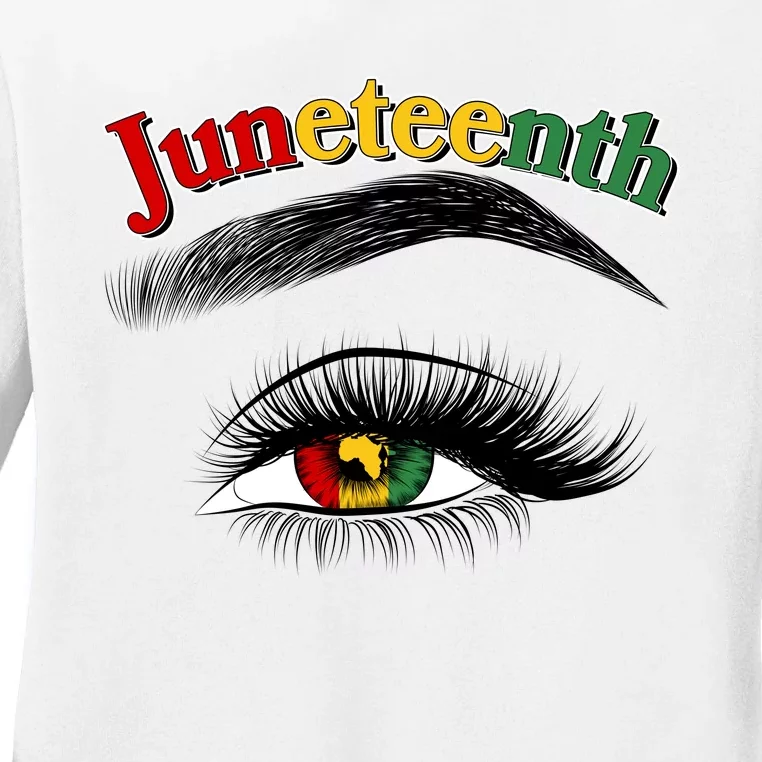 Juneteenth African American Woman Eye Ladies Long Sleeve Shirt