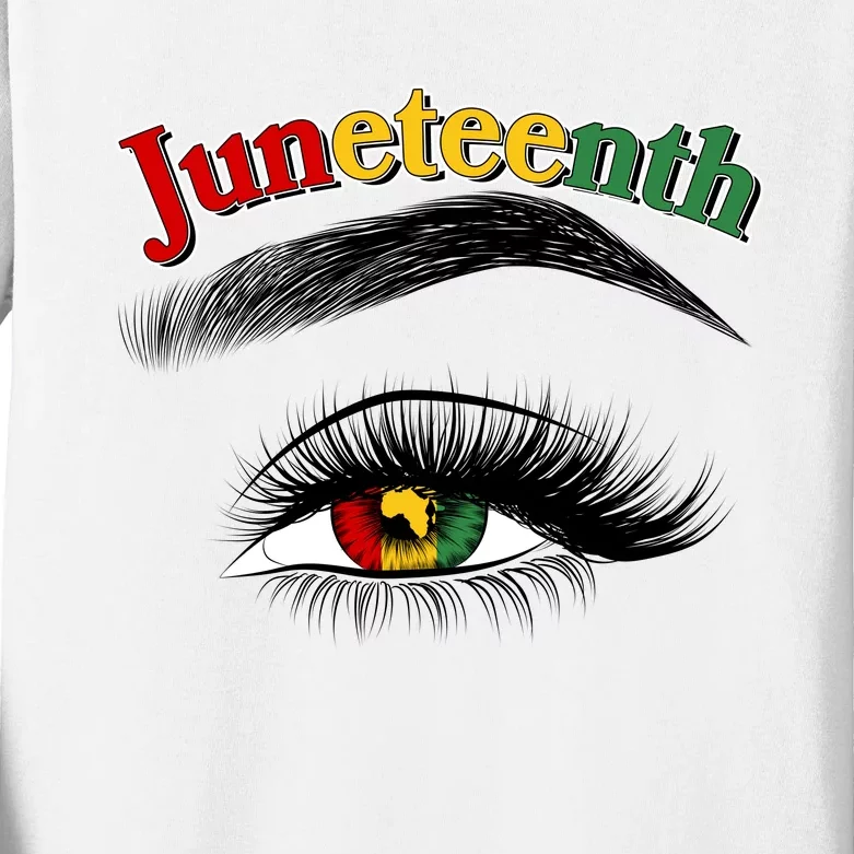 Juneteenth African American Woman Eye Kids Long Sleeve Shirt