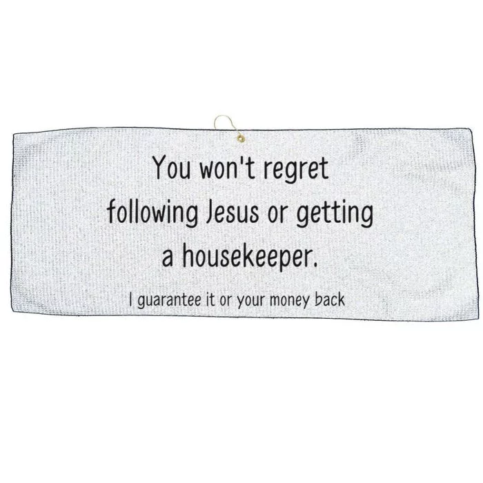 Jesus And A Housekeeper Large Microfiber Waffle Golf Towel