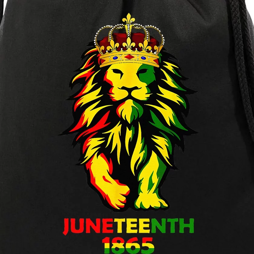 Juneteenth African American Black Lion 1865 King Gifts Drawstring Bag