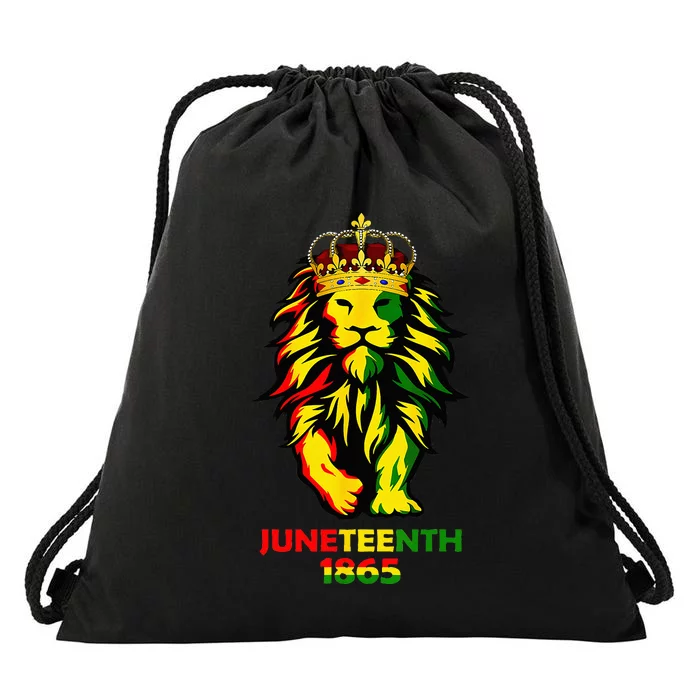 Juneteenth African American Black Lion 1865 King Gifts Drawstring Bag