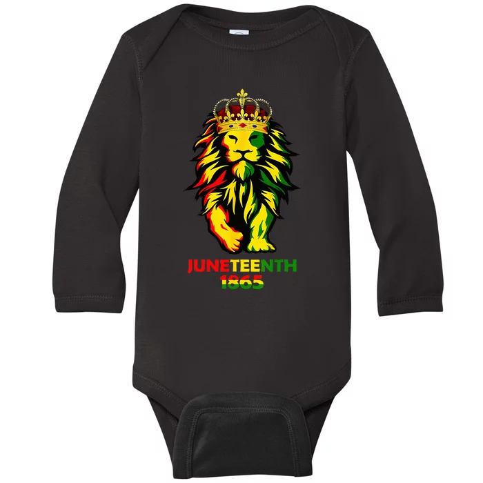 Juneteenth African American Black Lion 1865 King Gifts Baby Long Sleeve Bodysuit