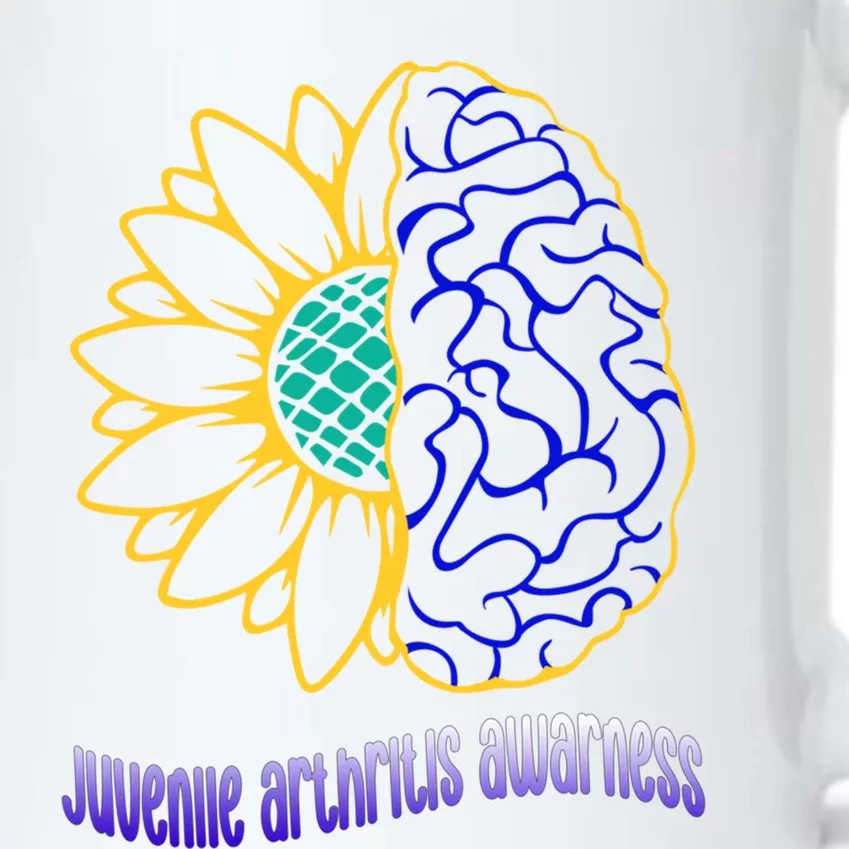 Juvenile Arthritis Awareness Month Sunflower Blue Ribbon Gift Black Color Changing Mug