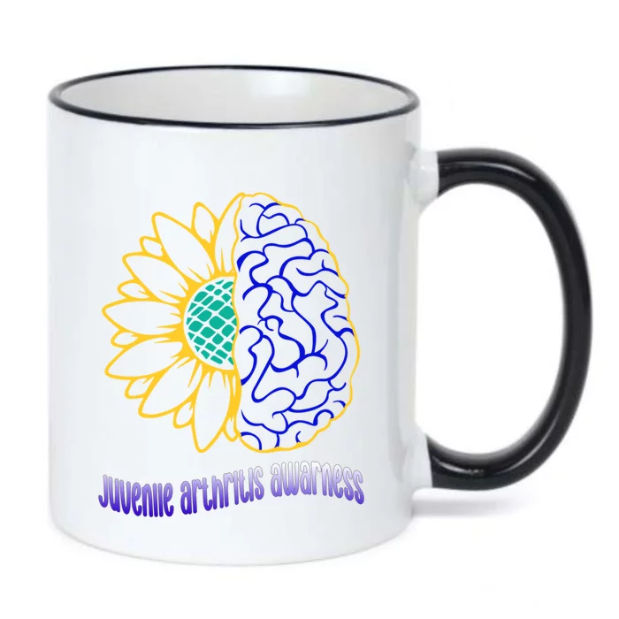 Juvenile Arthritis Awareness Month Sunflower Blue Ribbon Gift Black Color Changing Mug