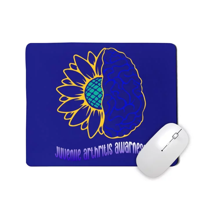 Juvenile Arthritis Awareness Month Sunflower Blue Ribbon Gift Mousepad