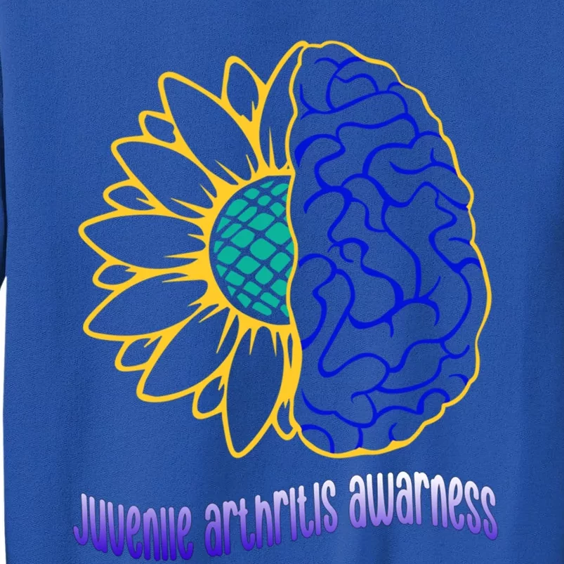 Juvenile Arthritis Awareness Month Sunflower Blue Ribbon Gift Tall Sweatshirt