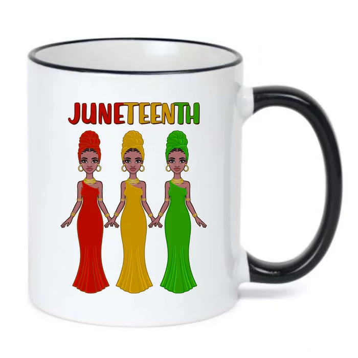 Juneteen African American Black Women Black Color Changing Mug