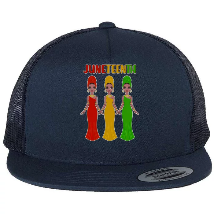 Juneteen African American Black Women Flat Bill Trucker Hat