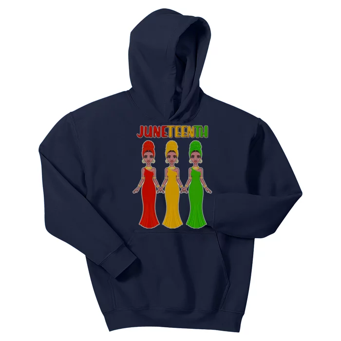 Juneteen African American Black Women Kids Hoodie