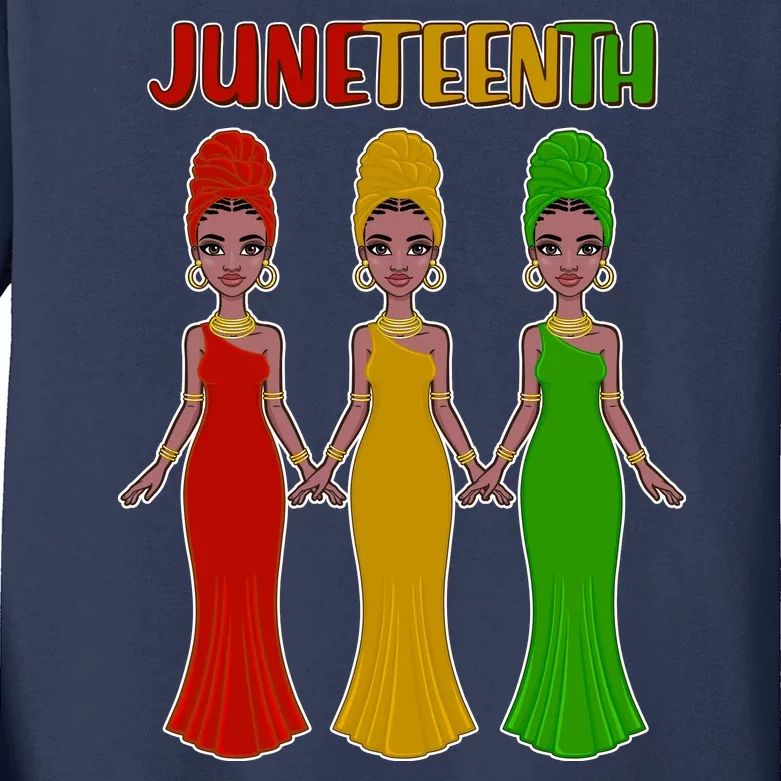 Juneteen African American Black Women Kids Long Sleeve Shirt