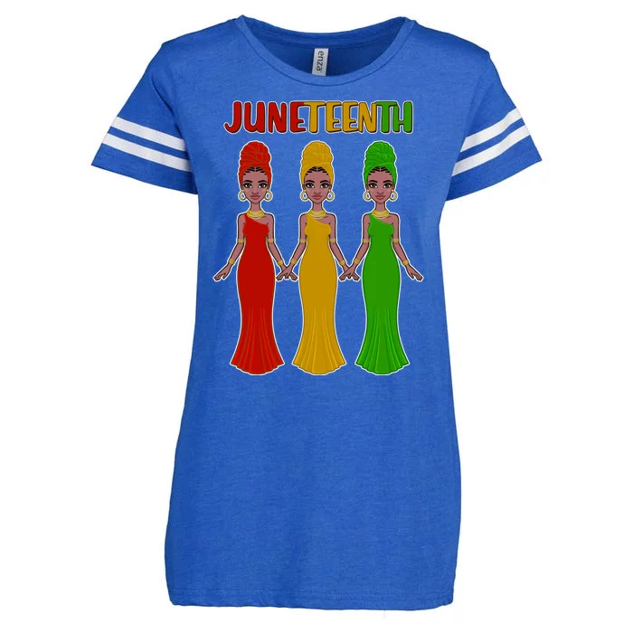 Juneteen African American Black Women Enza Ladies Jersey Football T-Shirt