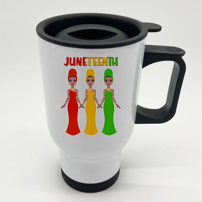 Juneteen African American Black Women Front & Back Stainless Steel Travel Mug