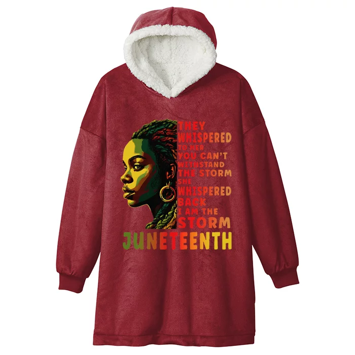 Juneteenth Afro American Black Women Black History Hooded Wearable Blanket