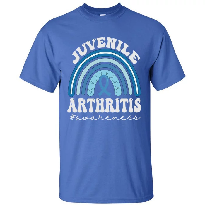 Juvenile Arthritis Awareness Month Blue Rainbow Ribbon Gift Tall T-Shirt