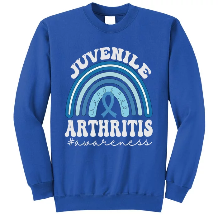 Juvenile Arthritis Awareness Month Blue Rainbow Ribbon Gift Tall Sweatshirt