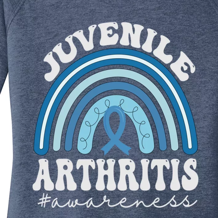 Juvenile Arthritis Awareness Month Blue Rainbow Ribbon Gift Women's Perfect Tri Tunic Long Sleeve Shirt