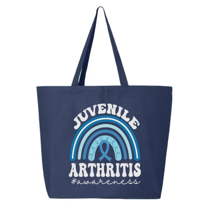 Juvenile Arthritis Awareness Month Blue Rainbow Ribbon Gift 25L Jumbo Tote