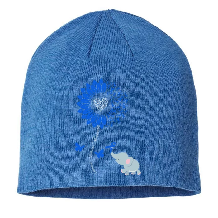 Juvenile Arthritis Awareness Sunflower Elephant Butterfly Gift 8 1/2in Sustainable Knit Beanie