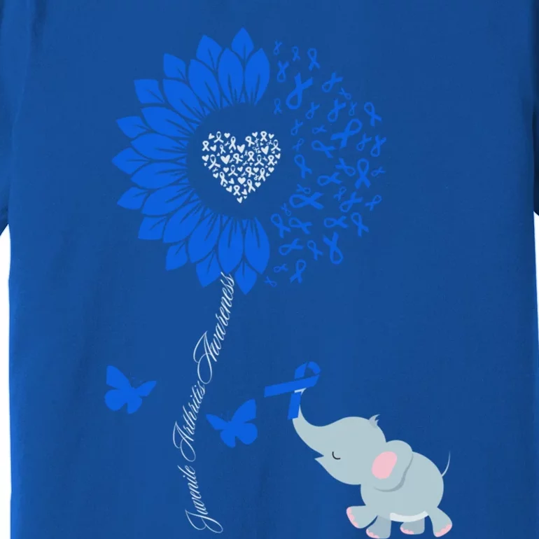 Juvenile Arthritis Awareness Sunflower Elephant Butterfly Gift Premium T-Shirt