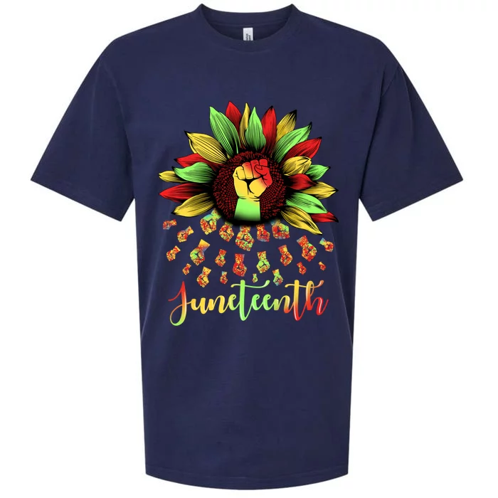 Juneteenth African American Sunflower Black History Freedom Great Gift Sueded Cloud Jersey T-Shirt