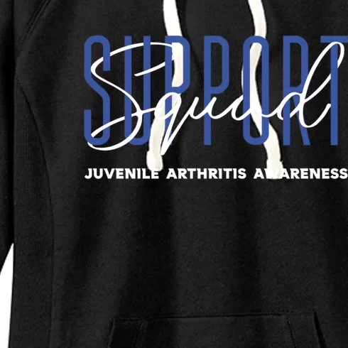 Juvenile Arthritis Awareness Support Squad Blue Ribbon Meaningful Gift Women's Fleece Hoodie