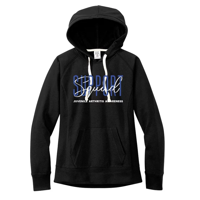 Juvenile Arthritis Awareness Support Squad Blue Ribbon Meaningful Gift Women's Fleece Hoodie